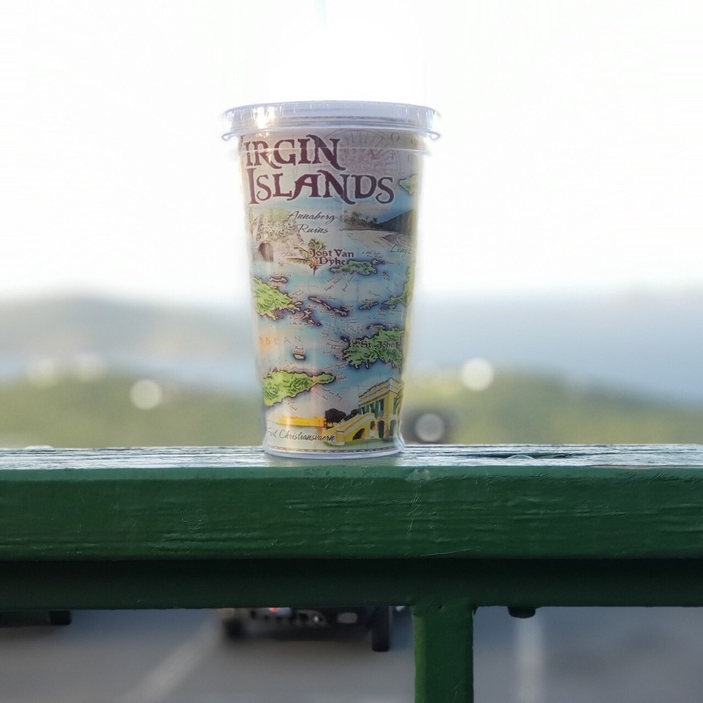 Virgin Islands cup with straw